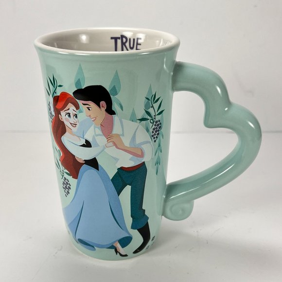 Disney Little Mermaid Ceramic Coffee Tea Cup Mug True Love's Kiss 16.9 oz